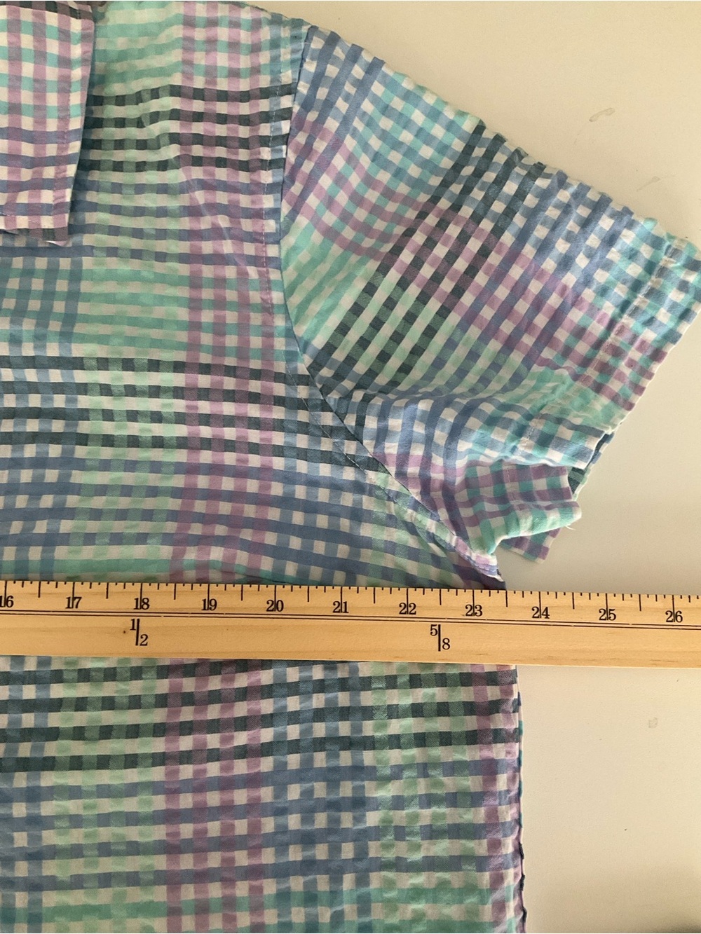 L.L. Bean  Women XL Henley Popover Short Sleeve Button Shirt 100% cotton - Picture 5 of 7